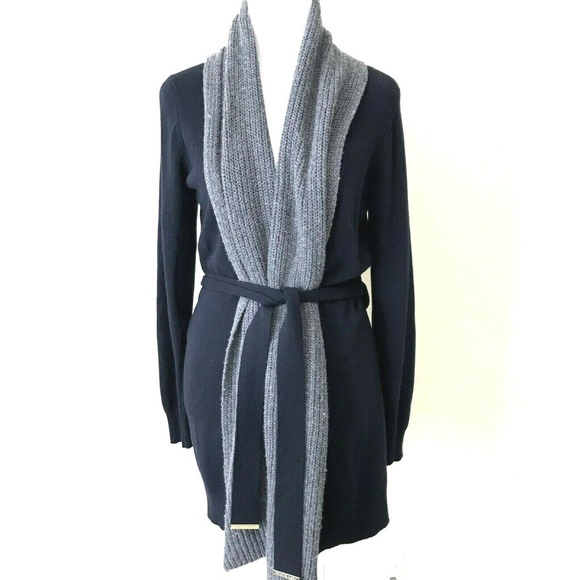 Tory Burch Sweaters - Tory Burch M Gwen Navy Blue Cardigan Sweater Gray